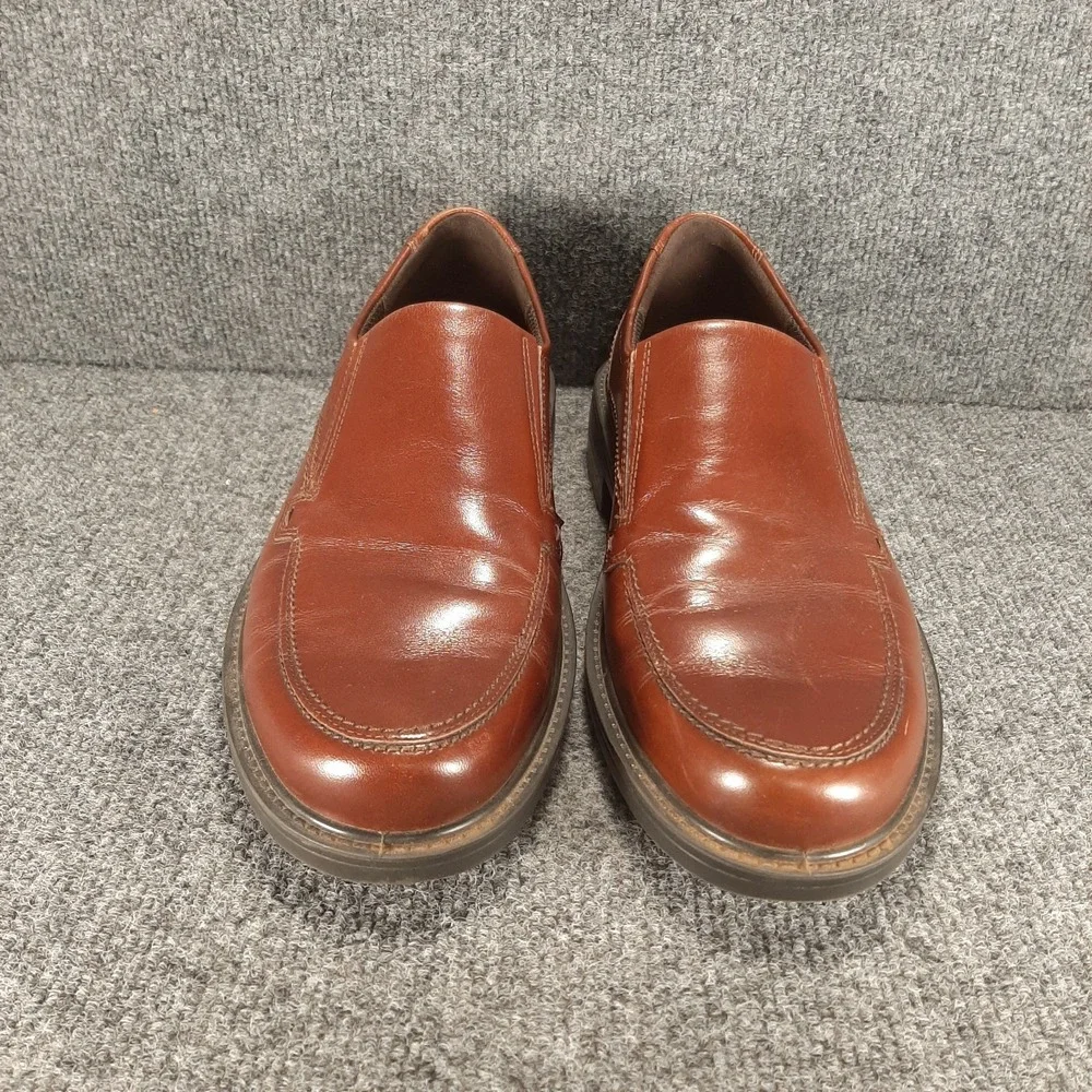 ECCO MEN'S HELSINKI Size 9.5/43 Brown Leather Slip On Dress Loafer Nice